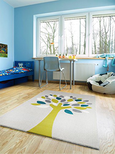 benuta Teppiche: Kinderzimmer Kinderteppich Magic Tree Grün 160x230 cm - GuT-Siegel - 100% Polypropylen - Floral - Maschinengewebt - Kinderzimmer