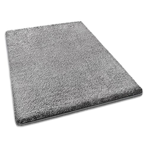 casa pura® hochwertiger Hochflor - Teppich für besonders weiches Laufgefühl | grau | 4 Größen | 100x150cm