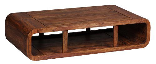 WOHNLING Couchtisch Massiv-Holz Sheesham 120 cm breit Wohnzimmer-Tisch Design dunkel-braun Landhaus-Stil Beistelltisch Natur-Produkt Wohnzimmermöbel Unikat modern Massivholzmöbel Echtholz rechteckig