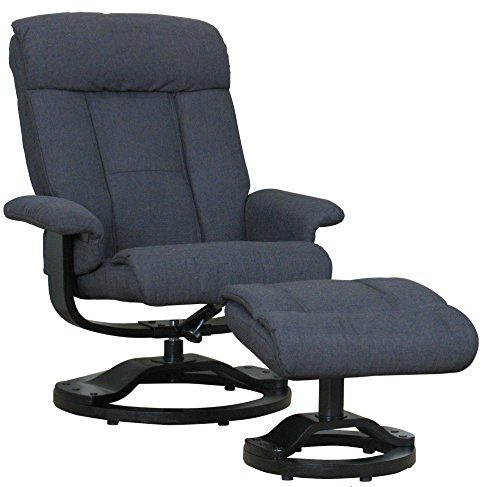 Sessel + Hocker und verstellbarer Rückenlehne dunkelgrau