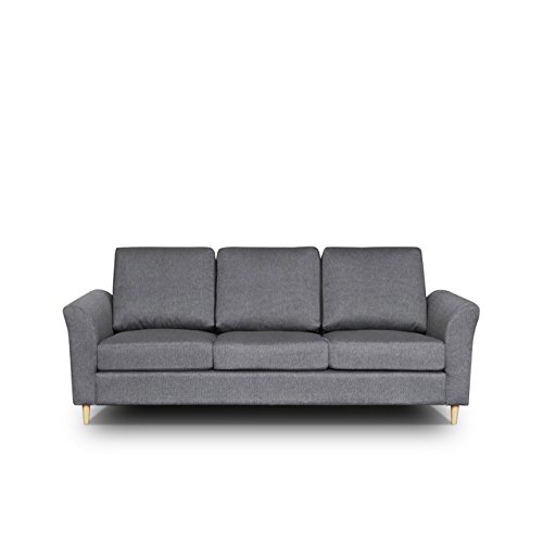 Sofa Werona III Couch Sofagarnituren Polstersofa Couchgarnitur, Komfortsofa, Wohnzimmer, Stoffsofa, Microfaser, grau