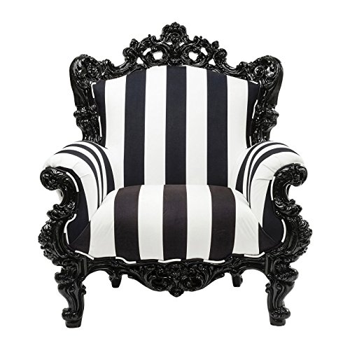 Kare Design – Sessel Barock Streifen schwarz und weiß Stripes