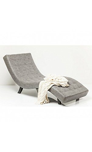 Kare Design – Sessel Design Effekt Leder grau Needlestripe Snake Slumber Stone