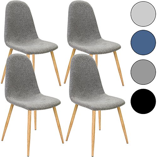 4x Deuba® Design Stuhl Esszimmerstühle Küchenstuhl ✔50cm Sitzhöhe ✔ergonomisch geformte Sitzschale ✔120kg Belastbarkeit ✔Stuhlbeine mit Naturholzoptik ✔dunkelgrau【Farbauswahl】