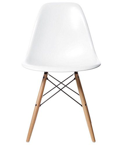 Charles & Ray inspiriert Eiffel DSW Retro Design Wood Style Stuhl für Büro Lounge Küche – weiß (1)