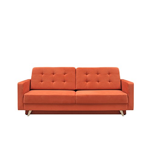 Modernes Sofa Vegas mit Schlaffunktion und Bettkasten, Farbauswahl, Design Couch, Lounge Schlafsofa, Polstersofa, Polstergarnitur, Polstercouch (Jasmine 50)