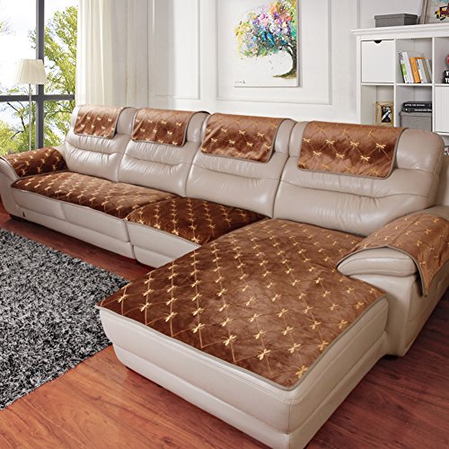 Sofa abdeckungen für ledersofa,Vier jahreszeiten-anti-rutsch sofa-set von modernen stoff abdeckung winter sofa matte für wohnzimmer-C 60x76cm(24x30inch)