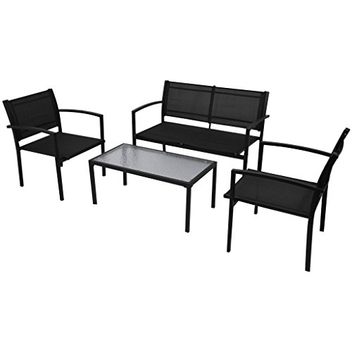 vidaXL 4tlg. Gartenmöbel-Set Sitzgruppe Sitzgarnitur Gartenset Bank Tisch Stuhl