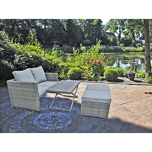 4tlg. Garten Sofa Set Lounge Sitzgruppe Terrasse Möbel Rattan Optik