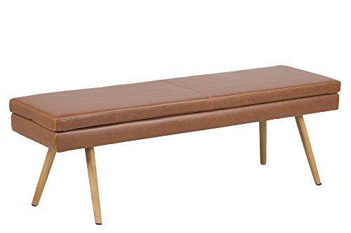 AC Design Furniture Trine Bank, Lederimitat, Cognac, 40,5 x 140 x 47,5 cm