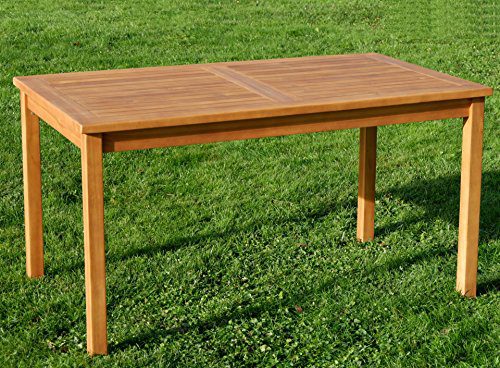 ECHT TEAK XL Holztisch 140x80cm Gartenmöbel Gartentisch Garten Tisch Holz sehr robust Modell: JAV-ALPEN von AS-S