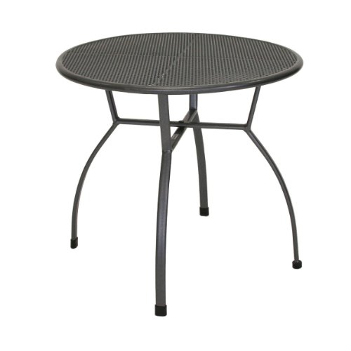 greemotion Tisch Toulouse eisengrau, runder Gartentisch aus kunststoffummanteltem Stahl, Tisch mit Niveauregulierung, witterungsbeständig und pflegeleicht