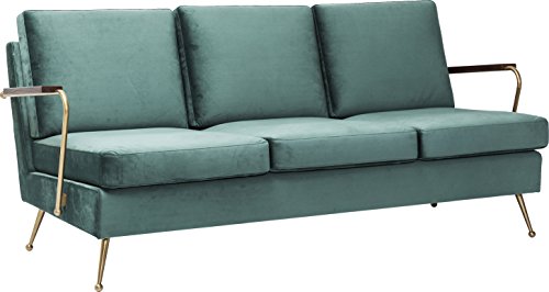 Kare Polstersofa Gamble 3-Sitzer, 80750, bequemes, modernes XL TV Loungesofa im Retro-Design mit Armlehnen, grün (H/B/T) 78x179x75cm