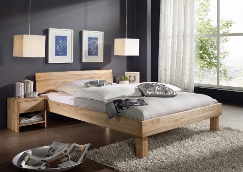 SAM Massivholz Bett 120x200 cm Columbia mit geschlossener Rückenlehne, Buche, geölt, Design für Ihr Schlafzimmer