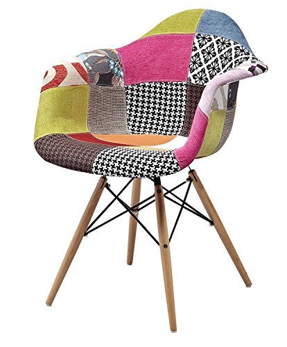 ARREDinITALY Sessel gepolstert Stil DAW, Replica von Qualität 'beschichtet Stoff Patchwork mit Farben wie abgebildet