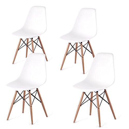 Arredinitaly Set aus 4 Stühlen im Replica-Design, aus Polypropylen, weiß, hochwertig