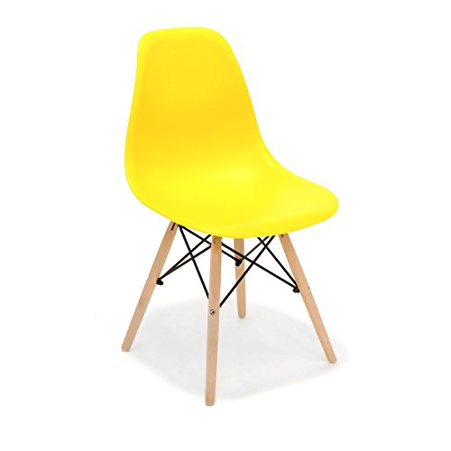 Stuhl TOWER WOOD PP Replica Eames, Qualität und-Holz Buche gelb