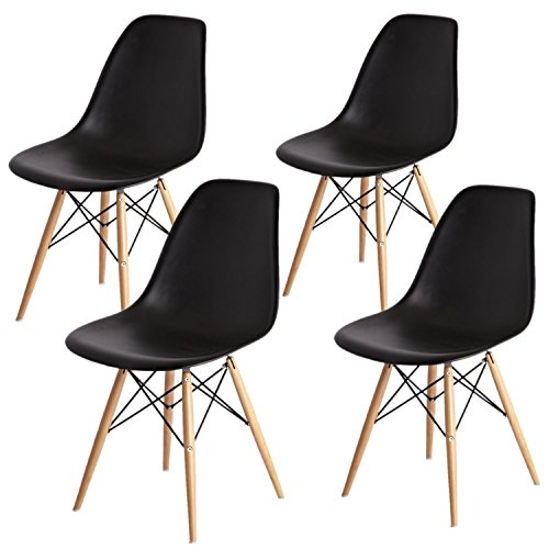 arredinitaly Set 4 Stühle Replica Design in Polypropylen schwarz, Qualität 'überdurchschnittlich