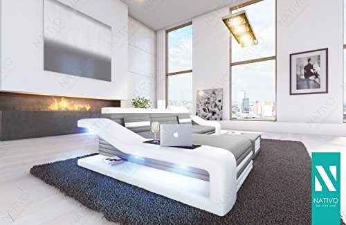 MIRAGE MINI KUNSTLEDER SOFA mit LED Beleuchtung NATIVO© Sofa Couch Wohnlandschaft