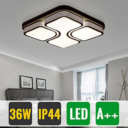 HG® 36W LED Deckenleuchte Wohnzimmer Design Weiß Schlafzimmer Deckenlampe Beleuchtung