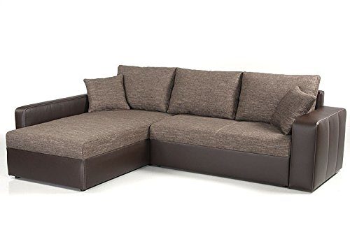 Ecksofa Vida 244x174cm braun Couch Sofa Wohnlandschaft Polsterecke Schlafsofa Schlafcouch