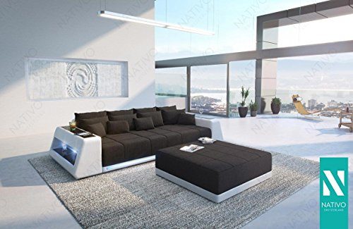 MODERNES LUXUS KUNSTLEDER BIG SOFA VICE MIT LED BELEUCHTUNG NATIVO© Big Sofa Wohnlandschaft