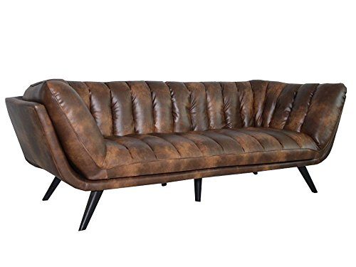 Ledersofa Braun Echtes Leder Couch Sofa Big Braun Vintage XXL 50er Designer Neu