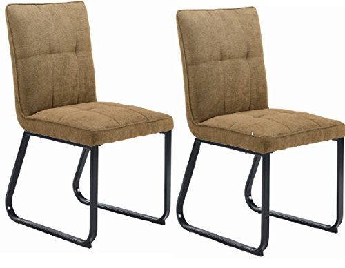 CAVADORE Esszimmerstuhl  im 2-er Set TILDA / 2x gepolsterte Stühle in klassischem Design / Bezug Vintage Kunstleder in CAPPUCCINO und verchromtem Metallgestell / 56x86x55cm (BxHxT)
