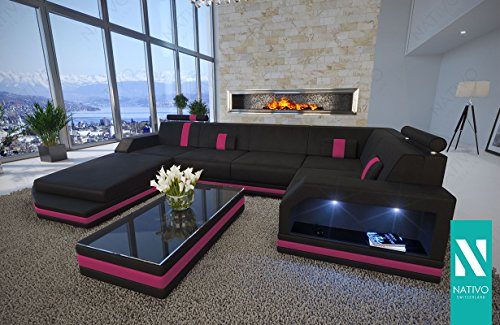 NATIVO© LUXUS STOFFSOFA MESIA XL MIT LED BELEUCHTUNG Sofa Couch Wohnlandschaft