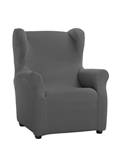 Martina Home Schutzhülle aus elastischem Sessel Modell Tunez Bezug für Ohrensessel 33x42x8 cm grau