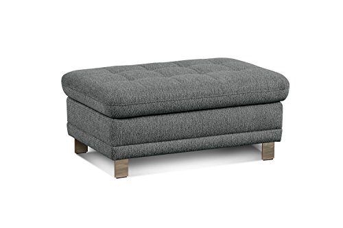 Cavadore Sofa-Hocker "Imit" mit Stauraum / Praktischer Beistellhocker, Sitzhocker, Polsterhocker mit Stauraum / Metallfüße / Größe: 102x46x68 cm (BxHxT) / Strukturstoff in anthrazit (grau)