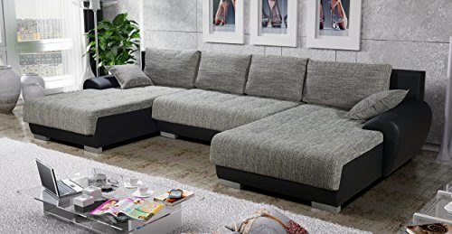 Sofa Couchgarnitur Couch Sofagarnitur LEON 6 U Polstergarnitur Polsterecke Wohnlandschaft mit Schlaffunktion
