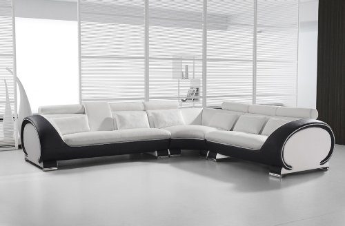 SAM® Ecksofa 303 x 266 cm, weiß weiß schwarz links, Polsterecke designed by RIcardo Paolo, Wohnzimmer Couch Sofa [53261625]
