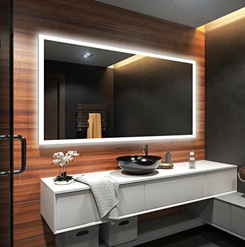 Design Badspiegel mit LED Beleuchtung Wandspiegel Badezimmerspiegel nach Maß