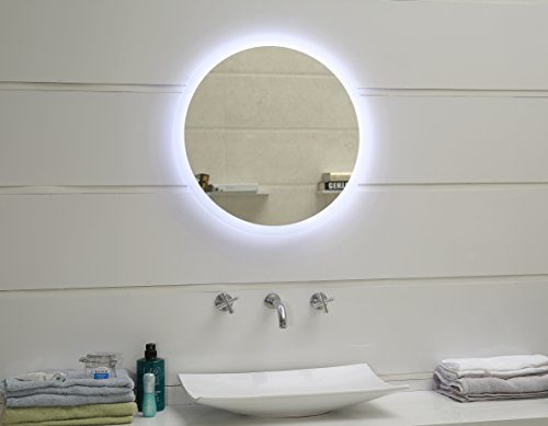 Design LED-Beleuchtung Badspiegel Wandspiegel Lichtspiegel GS047N rund 60cm (kaltweiß)