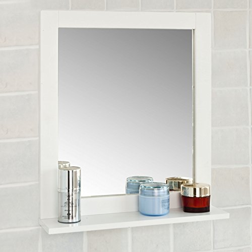 SoBuy® FRG129-W Spiegel Wandspiegel Badspiegel mit Ablage weiß BHT: 40x49x10cm