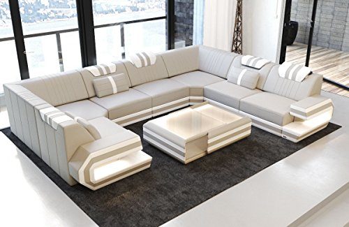 Luxus Sofa Ragusa Leder mit LED Beleuchtung