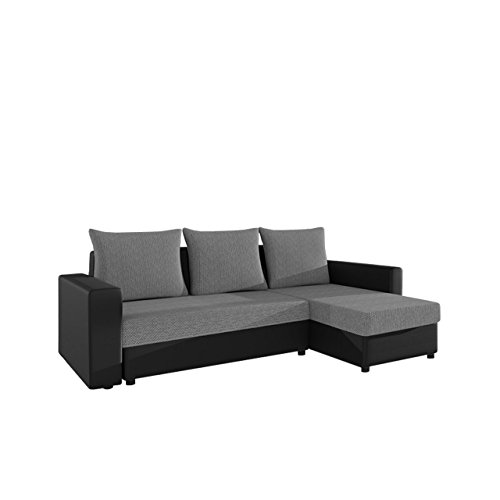 Mirjan24  Ecksofa Top Lux! Sofa Eckcouch Couch! mit Schlaffunktion und Zwei Bettkasten! Ottomane Universal, L-Form Couch Schlafsofa Bettsofa Farbauswahl (Soft 011 + Florida 01)
