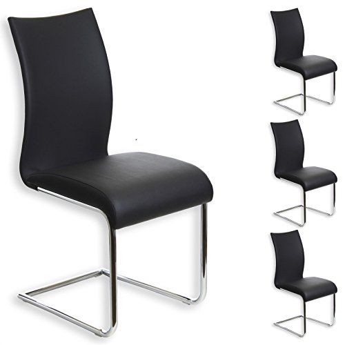 IDIMEX Esszimmerstuhl Schwingstuhl ALADINO, Set mit 4 Stühlen Chrom/schwarz