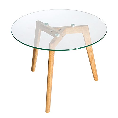 Invicta Interior Echt Eiche Couchtisch Scandinavian Oak Edelstahl Glas Beistelltisch Tisch Holztisch Glasplatte