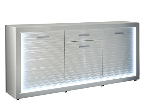 trendteam Wohnzimmer Sideboard Schrank Wohnzimmerschrank Starlight, 180 x 92 x 41 cm in in Korpus Weiß, Front Weiß…