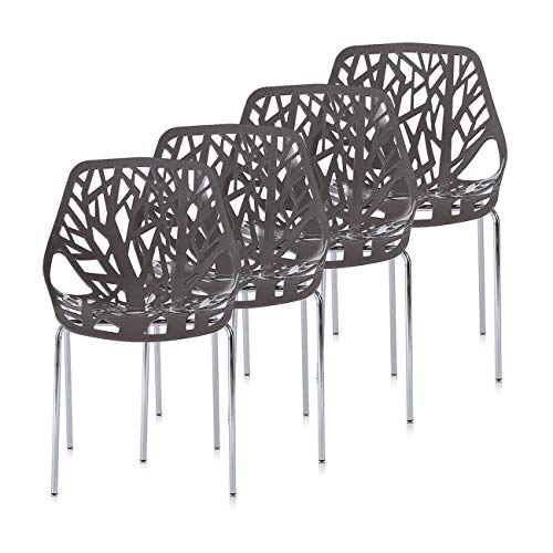 Makika Retro Stuhl Design Stuhl Esszimmerstühle Bürostuhl Wohnzimmerstühle Lounge Küchenstuhl Sitzgruppe 4er Set aus…